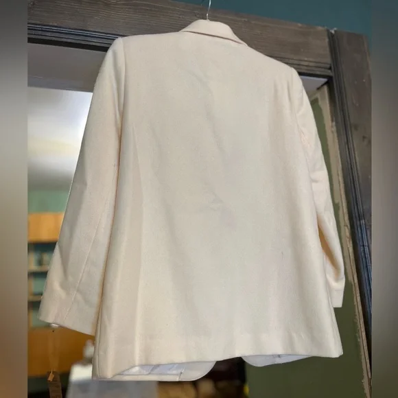 Vintage Sag Harbor Cream Wool Blazer, 4/Small - Picture 5 of 7